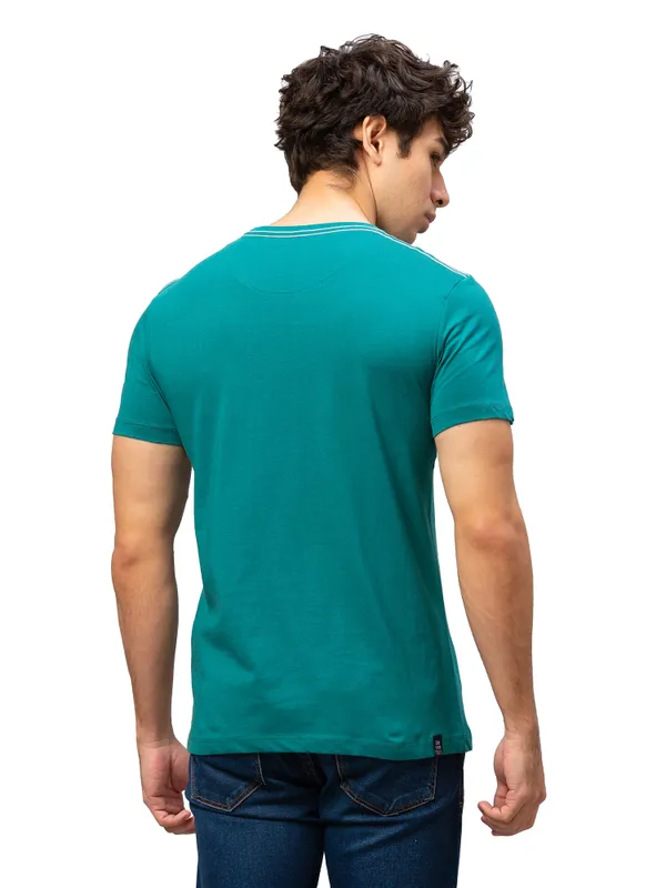Being Human Regular Fit Men Crew Neck T-Shirts-Bottle Green